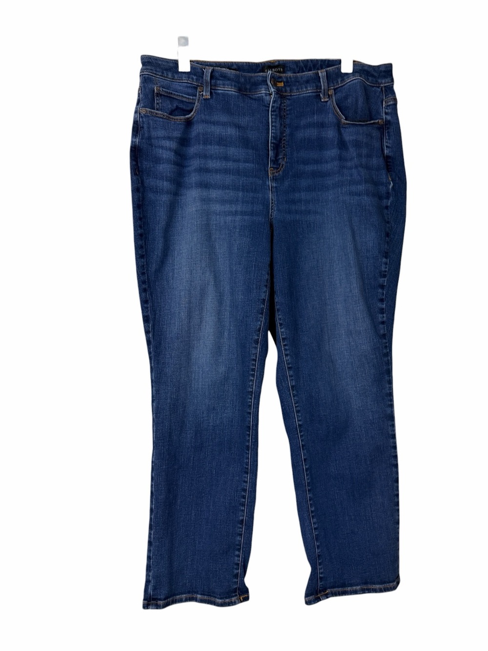 Talbots Curvy Straight Leg Jeans 18WP Stretch Petite Cropped Medium Wash Petite